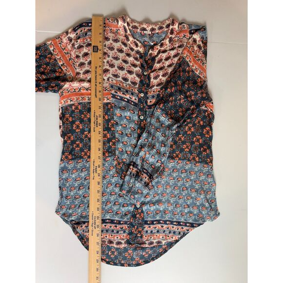 Free People Women's Caravan Patchwork Printed Button Front Shirt Size XS - Picture 10 of 12